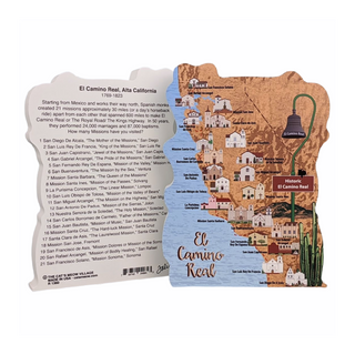 3/4" thick wooden model of a map and a back model with black text