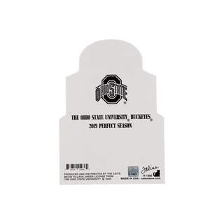 back of Ohio State University product with black text and logo on a white background
