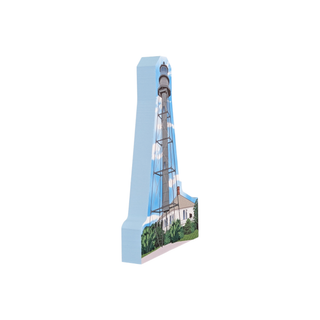 3/4" wooden replica with an illustration  of a Lighthouse on a white background