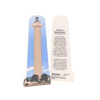 3/4" thick wooden replica with an Illustration of Perry's monument put-in-bay ohio
