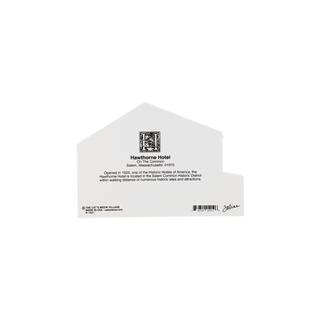 back of a product with black text on a white background about the hawthorne hotel 