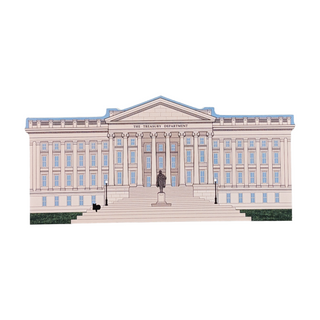 3/4" thick wooden illustration of a US building