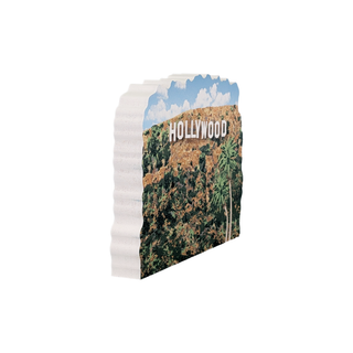 3/4" thick wooden model with a Hollywood sign design on a white background