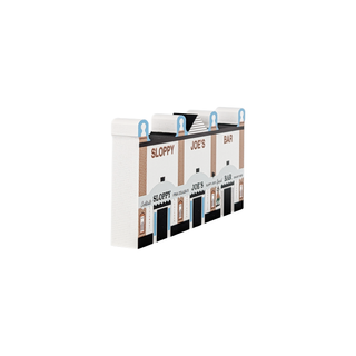 3/4" thick wooden illustration of Sloppy Joe's Bar with a white background