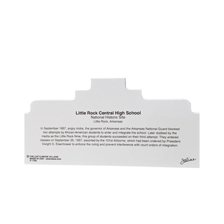 back of product with text about Little Rock Central High School National Historic Site with text about the events of 1957.
