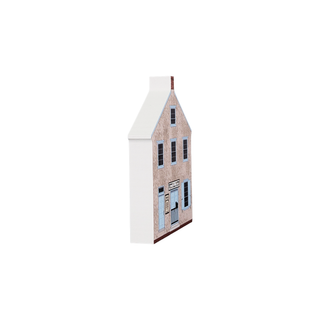3/4" thick wooden illustration of a building on a white background