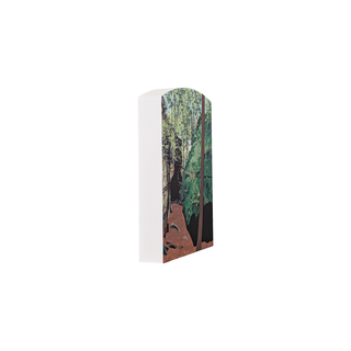 3/4" thick wooden illustration of rock ledges on a white background
