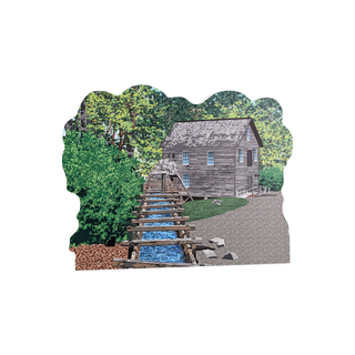 3/4" thick wooden illustration of a mill