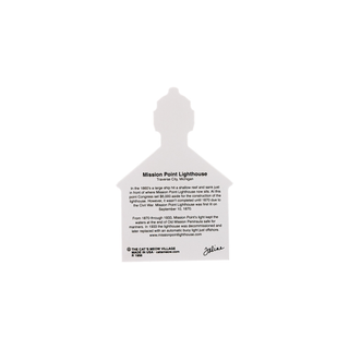 Mission Point Lighthouse product back with descriptive text on a white background