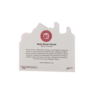 3/4" thick wooden model with Molly Brown House information and Historic Denver logo on a white background