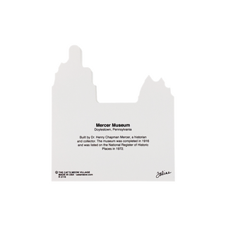 3/4" thick wooden Illustration of Mercer museum on a white background