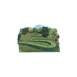 3/4" thick wooden illustration of the Serpent Mound on a white background