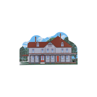 3/4" thick wooden illustration of a home on a white background