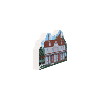 3/4" thick wooden illustration of a home on a white background