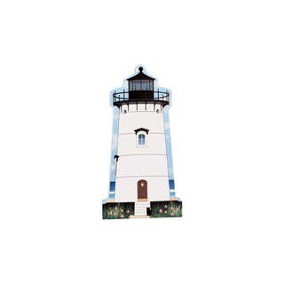 3/4" thick wooden replica with an Illustration of a lighthouse design on a white background