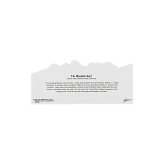 back of product with black text on a white background talking about T.A. Moulton Barn