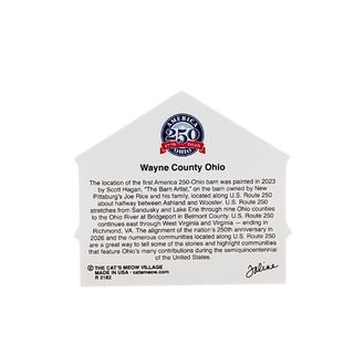 back of 3/4" thick wooden barn illustration with America 250 Ohio logo