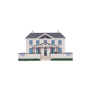 3/4" thick wooden illustration of a house on a white background