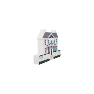 3/4" thick wooden illustration of a house on a white background