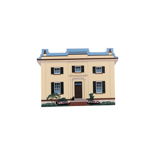 3/4" thick wooden illustration of a yellow home on a white background