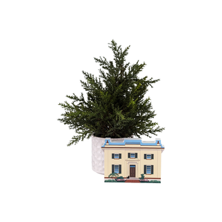 3/4" thick wooden illustration of a yellow home on a white background