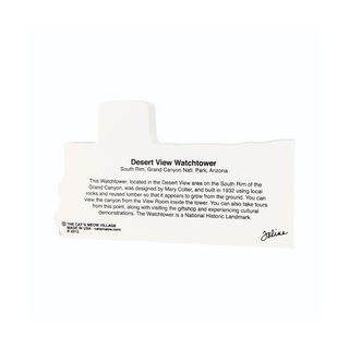 3/4" thick wooden model with Desert View Watchtower text on a white background 