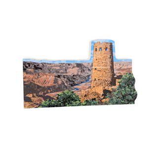 3/4" thick wooden illustration of a watchtower