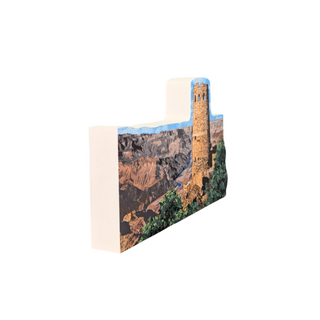 3/4" thick wooden illustration of a watchtower