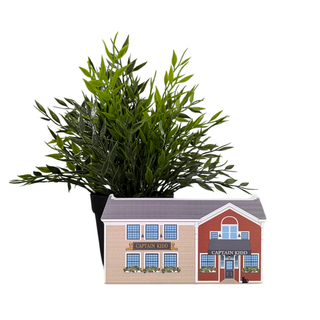 3/4" thick wooden Model house with a tree on a white background