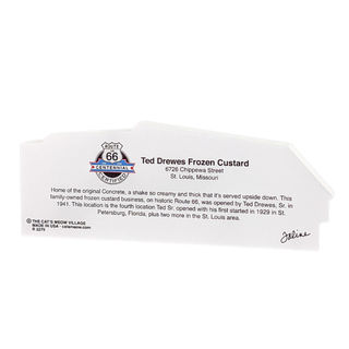 Ted Drewes Frozen Custard 3/4" thick model with text and logo on a white background