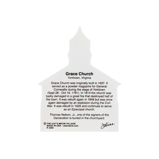 back of product with black text for Grace Church in Yorktown, Virginia, shown on a plain white background.