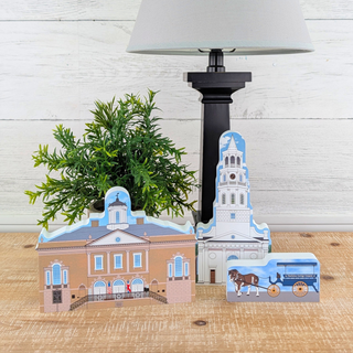 3/4" wooden illustrations of village pieces