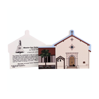 3/4" thick wooden model of a church and a back model with text