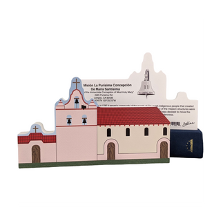 3/4" thick wooden model of a church and a back model with text