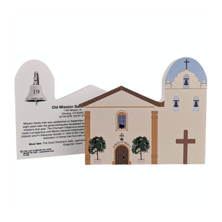 3/4" thick wooden model of a church and a back model with text on a white background
