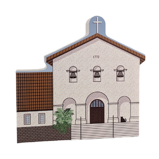 3/4" thick wooden model of a church with architectural details