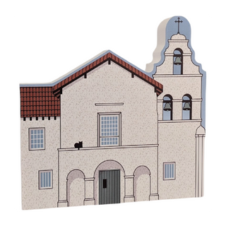 3/4" thick wooden model of a church with decorative elements