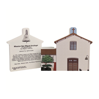 3/4" thick wooden model of a church and a back model with text