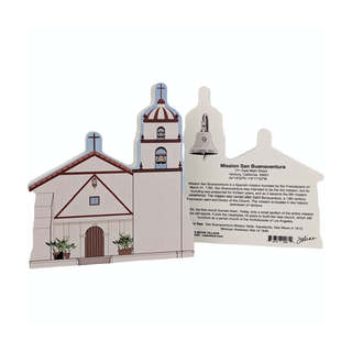 3/4" thick wooden model of a church and a back model with text