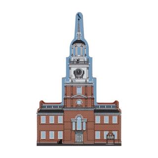 3/4" thick wooden cutout  of Independence Hall in Philadelphia, PA