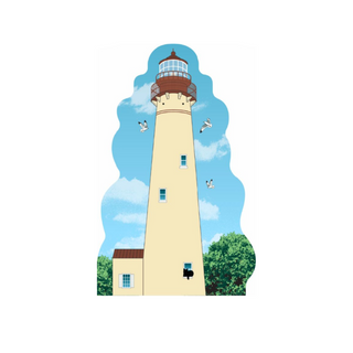 3/4" thick wooden illustration of a lighthouse