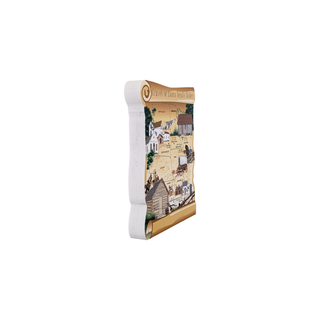 3/4" thick wooden map figurine of Laura ingalls wilder travels