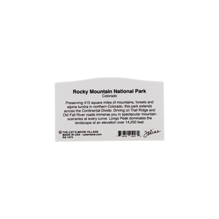 back of product for Rocky Mountain National Park on a white background