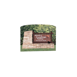 3/4" thick wooden illustration of a sign on a white background