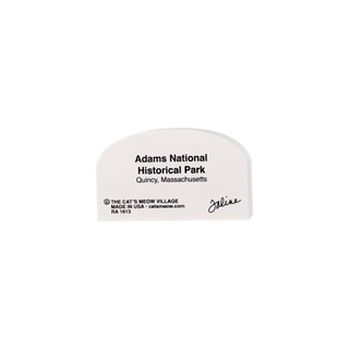 back of product with 'Adams National Historical Park' text on a white background