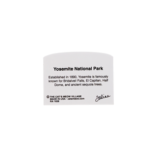 back of product with text about Yosemite National Park on a white background
