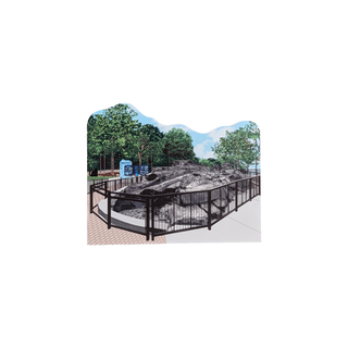 3/4" thick wooden illustration of glacial groves on a white background