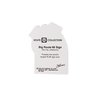 3/4" thick wood modelblack text for a Route 66 Collection sign, featuring branding and product details.