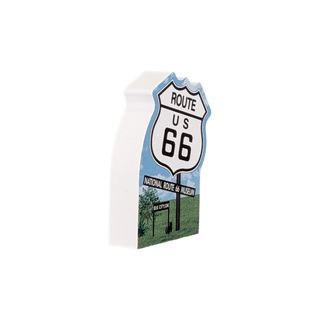 3/4" thick wood Route 66 sign with a white background