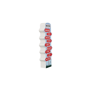 3/4" thick wooden replica with an illustration sign with Ohio State street names on a white background